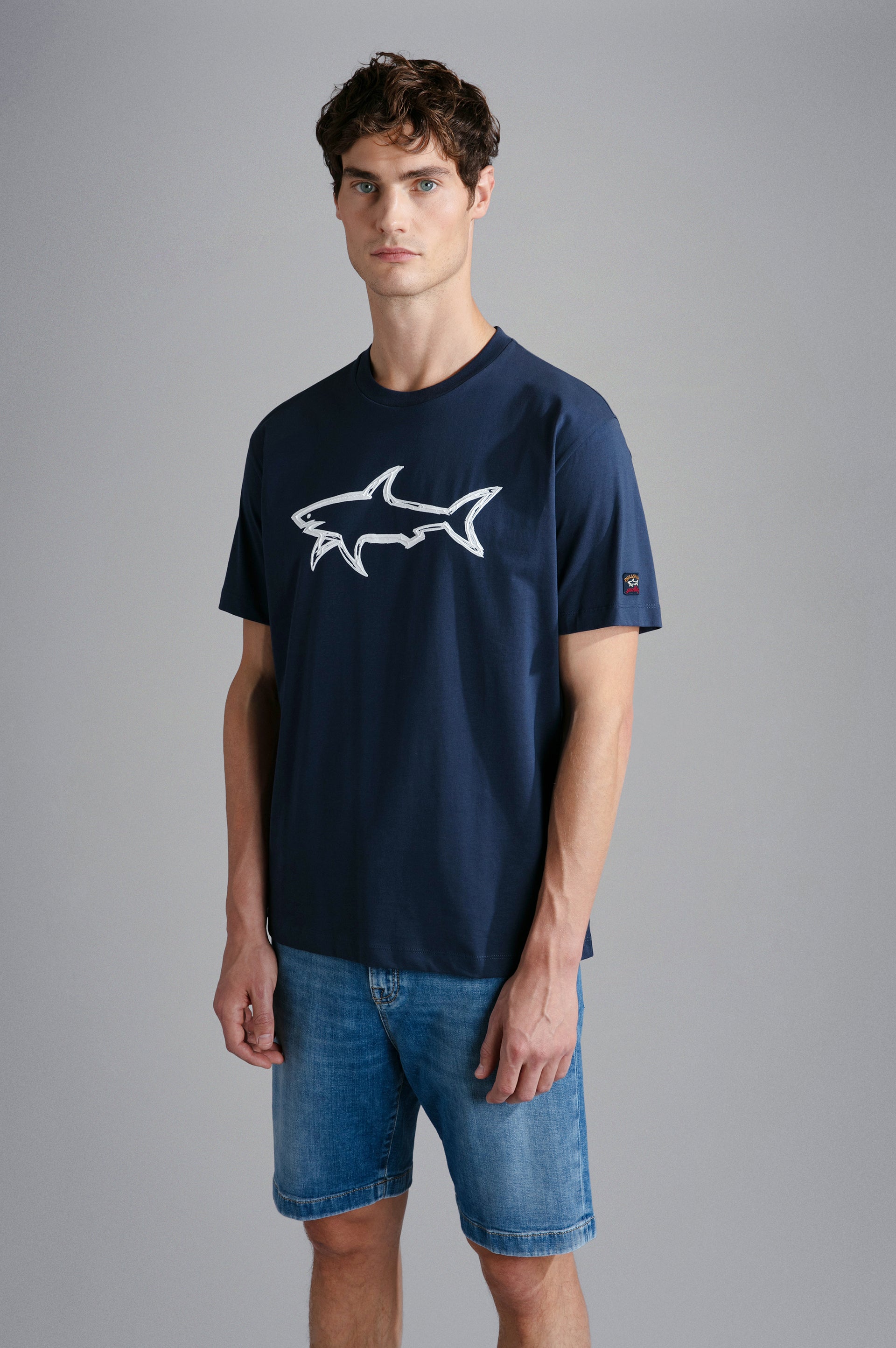 Paul&amp;Shark-22411073-013T-Shirt-Stampa-Shark-Blu-1