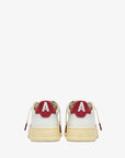 Autry Sneakers Medalist Low In Pelle Bianca E Suede Deep Claret