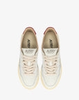 Autry Sneakers Medalist Low In Pelle Bianca E Suede Deep Claret