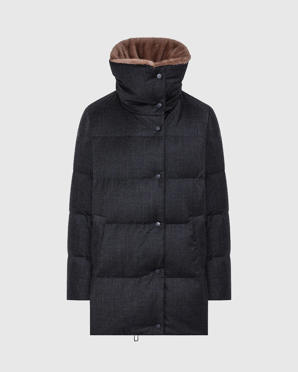 Duno_Marble_Piumino_In_Lana_Collo_Ampio_Grigio_Antracite