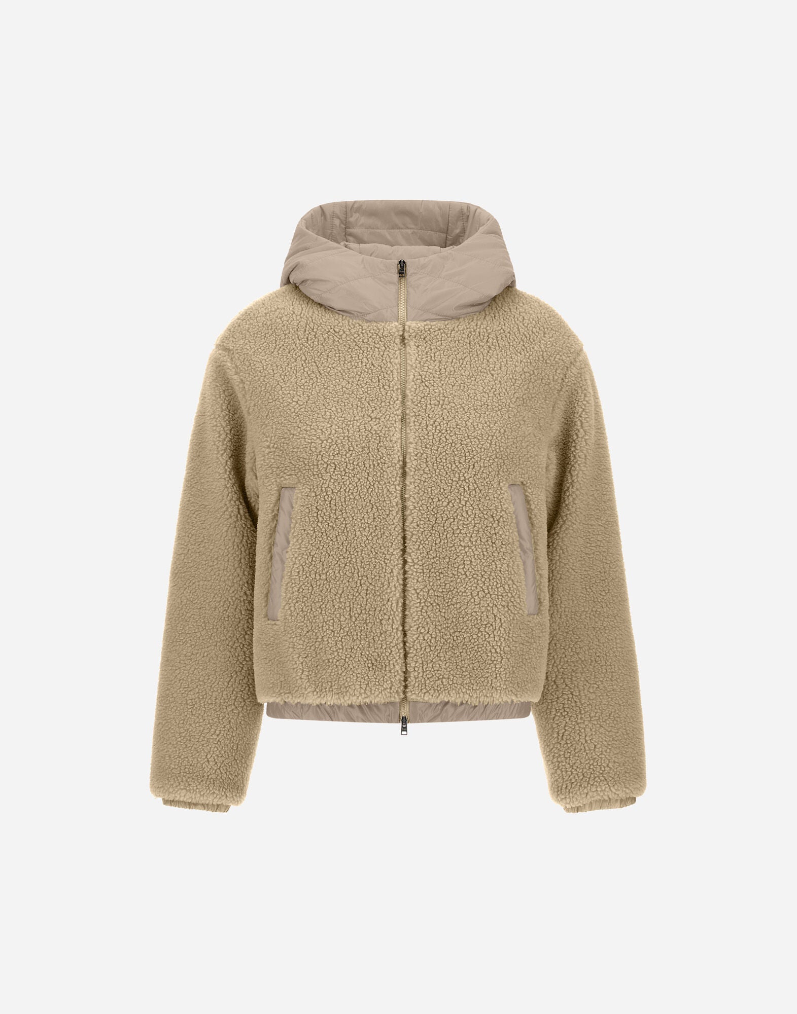 Herno Giacca In Teddy E Nylon Ultralight Chantilly Sabolo