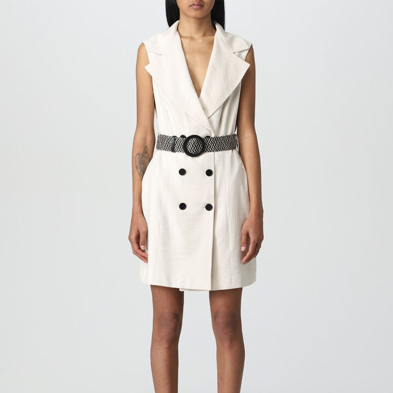 Liu Jo Vestito In Twill Di Viscosa Naturale Sabolo