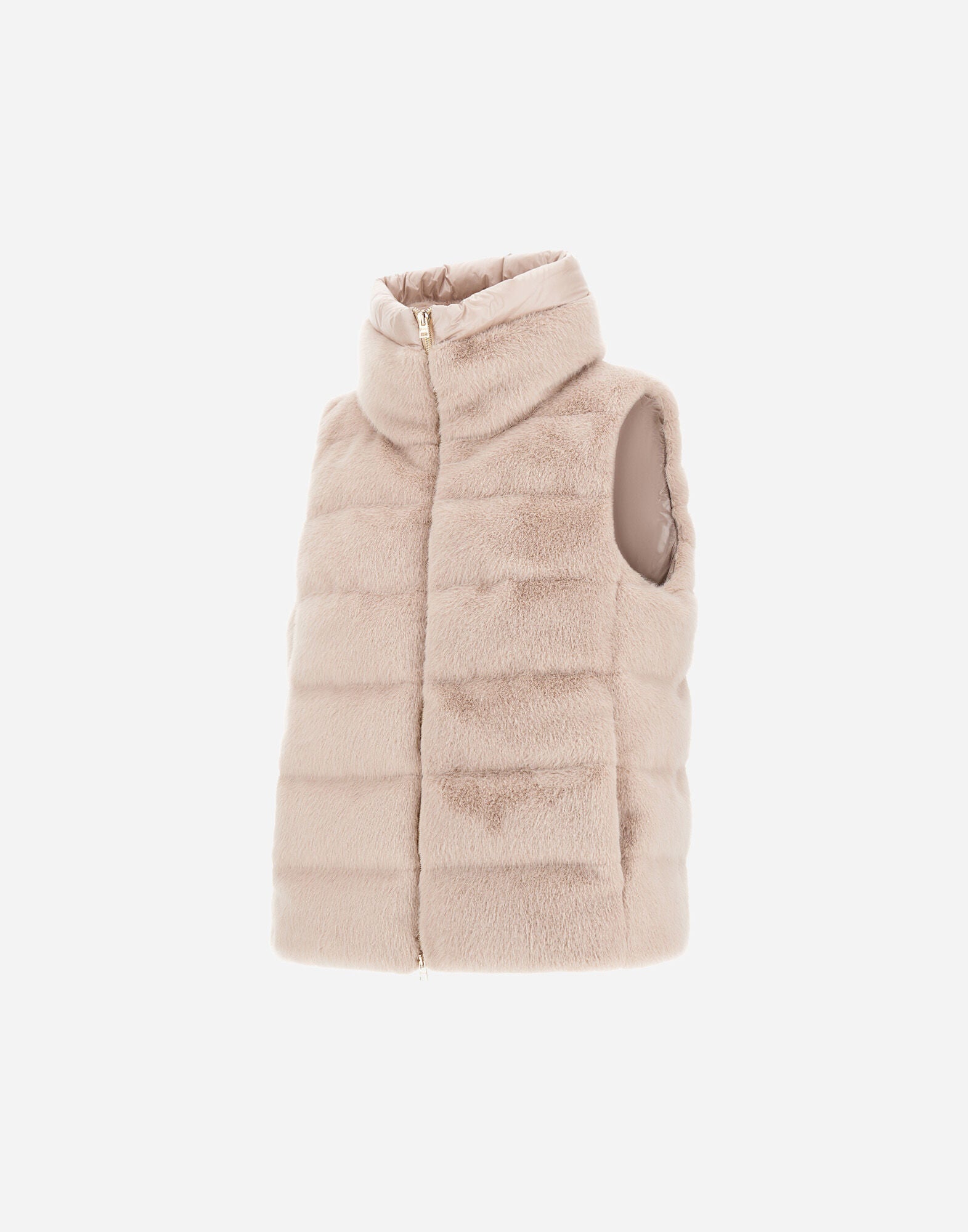 Herno Gilet In Lady Alternative Fur E Nylon Chantilly Sabolo