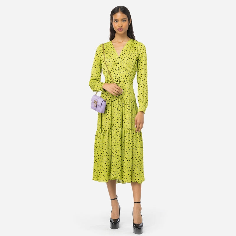 pinko polka dot dress PINKO Faille One Shoulder Polka Dot Dress