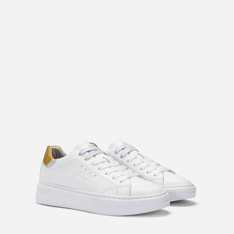 Sun68 Grace Leather Bianco Oro Sneakers