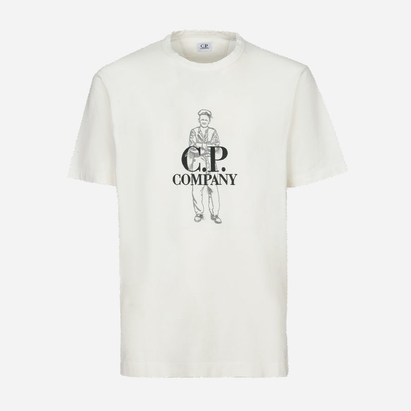 CP Company Jersey British Sailor T-shirt Gauze White