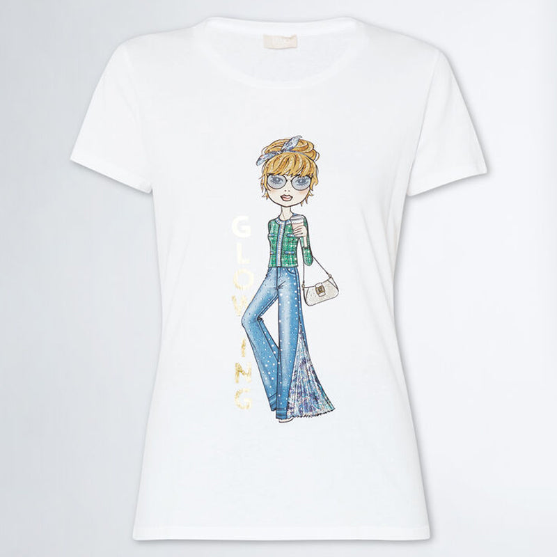 Liu-Jo-Donna-T-Shirt-Stampa-Glowing-Girl-Bianco-WA3420J5923-Q9413-5