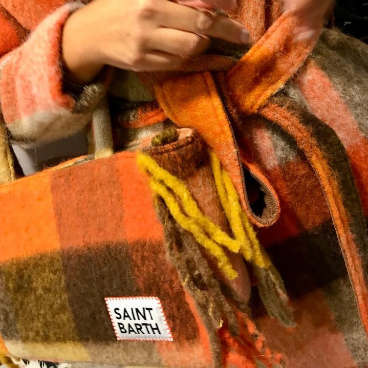 Mc2 Saint Barth Borsa Colette Blanket Check Arancio 3