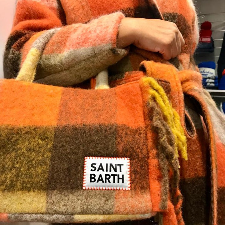 Mc2 Saint Barth Borsa Colette Blanket Check Arancio 4