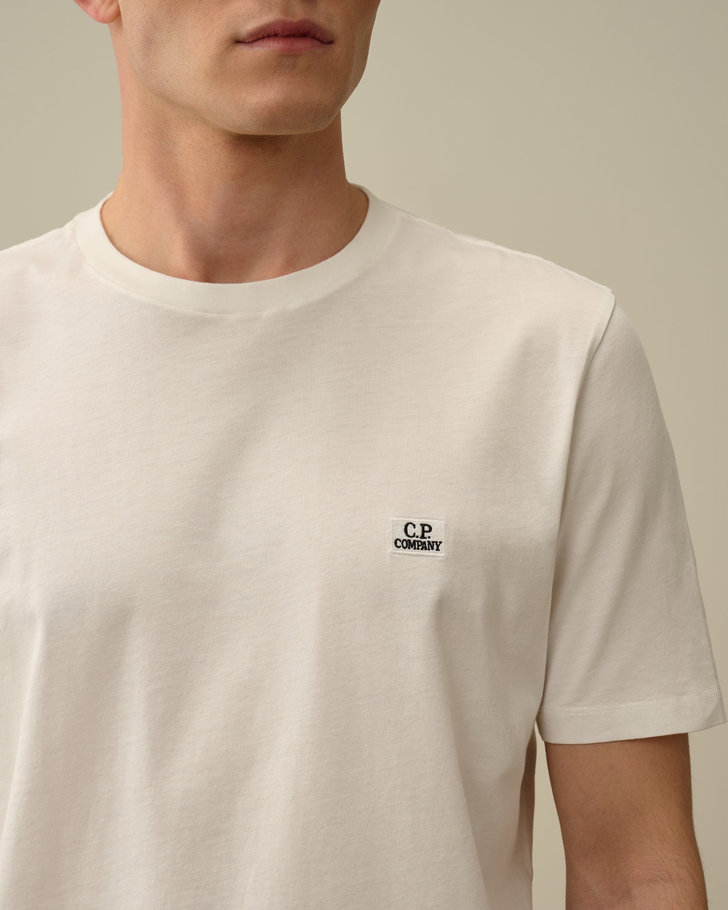 CP Company 30/1 Jersey Logo T-shirt Gauze White