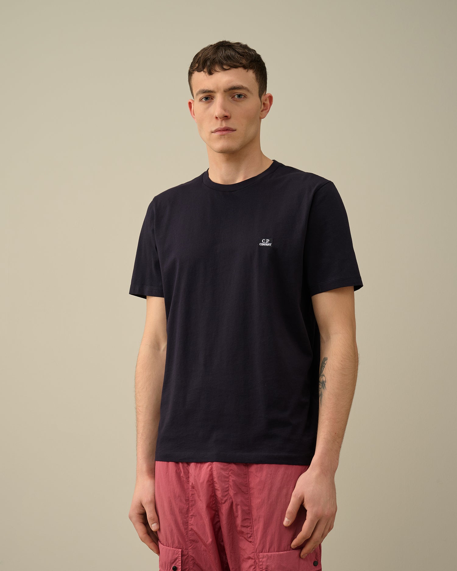 CP Company 30/1 Jersey Logo T-shirt Total Eclipse Blue