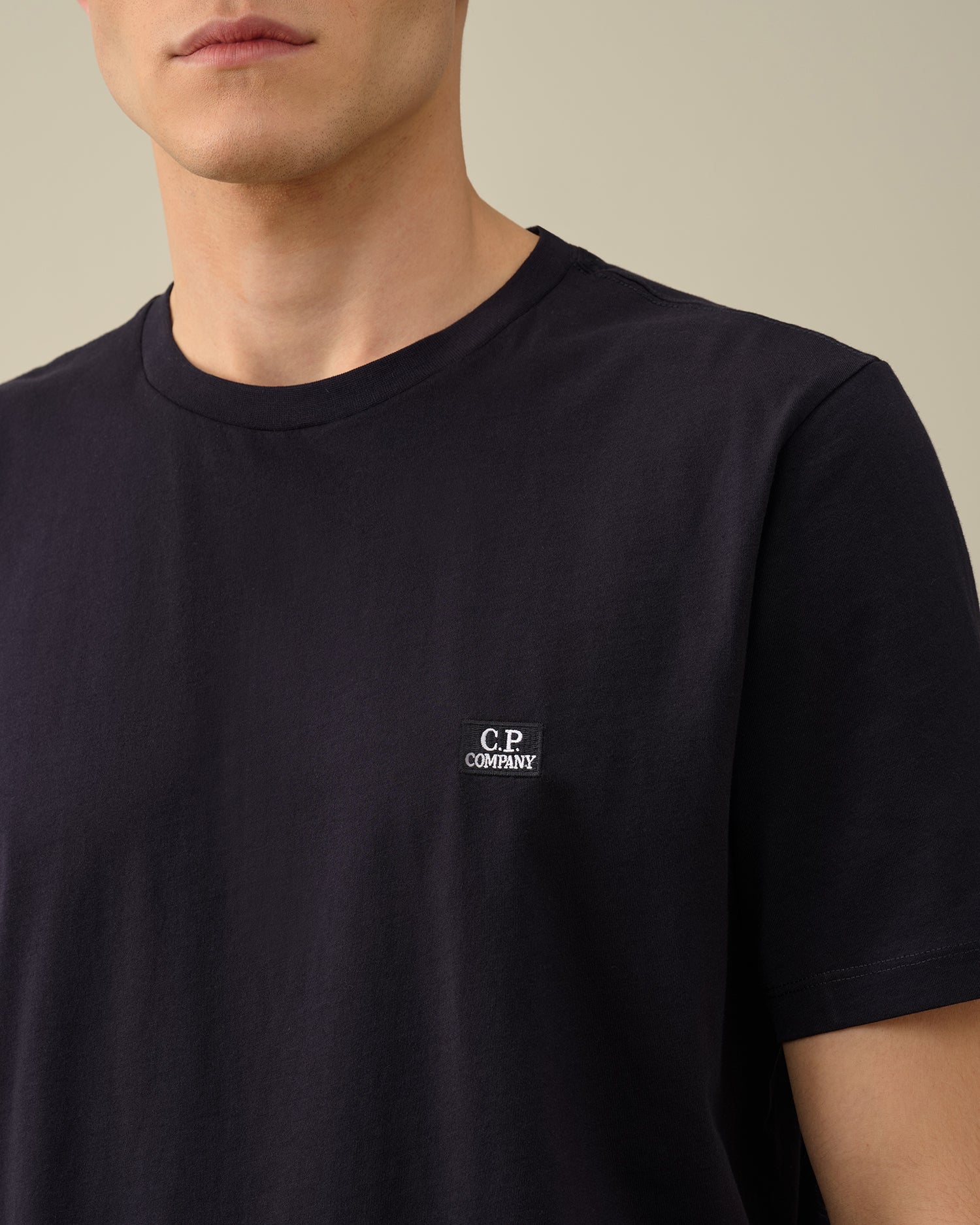 CP Company 30/1 Jersey Logo T-shirt Total Eclipse Blue