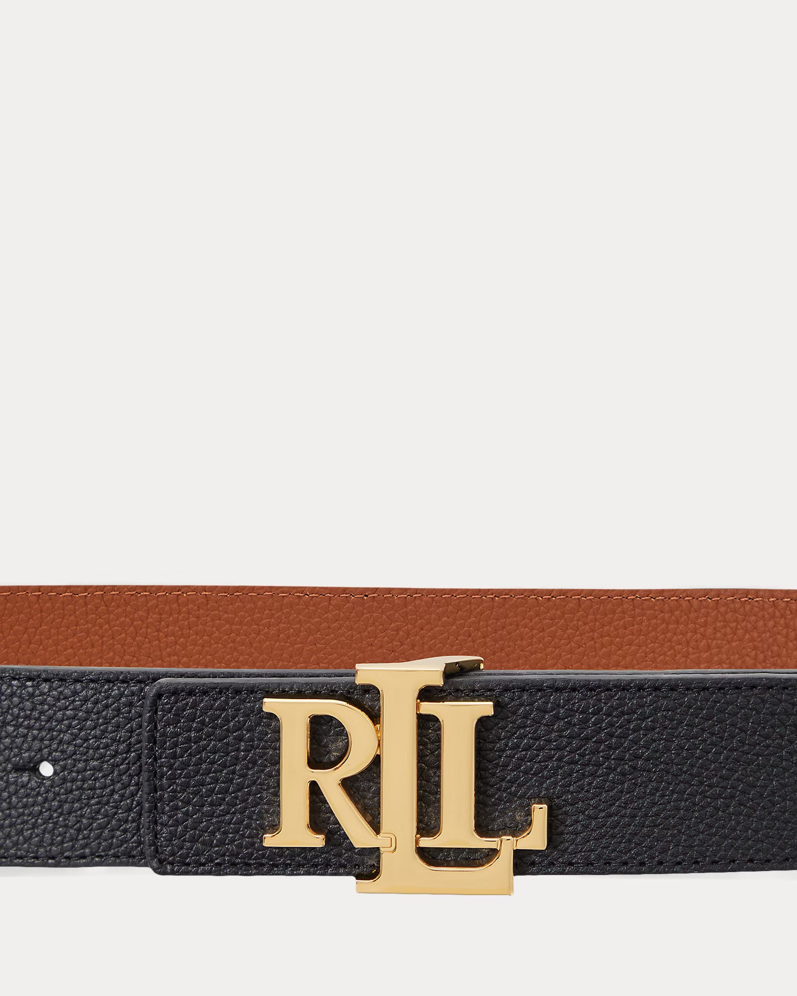 Lauren Ralph Lauren Cintura In Pelle Martellata Reversibile Nero Cuoio