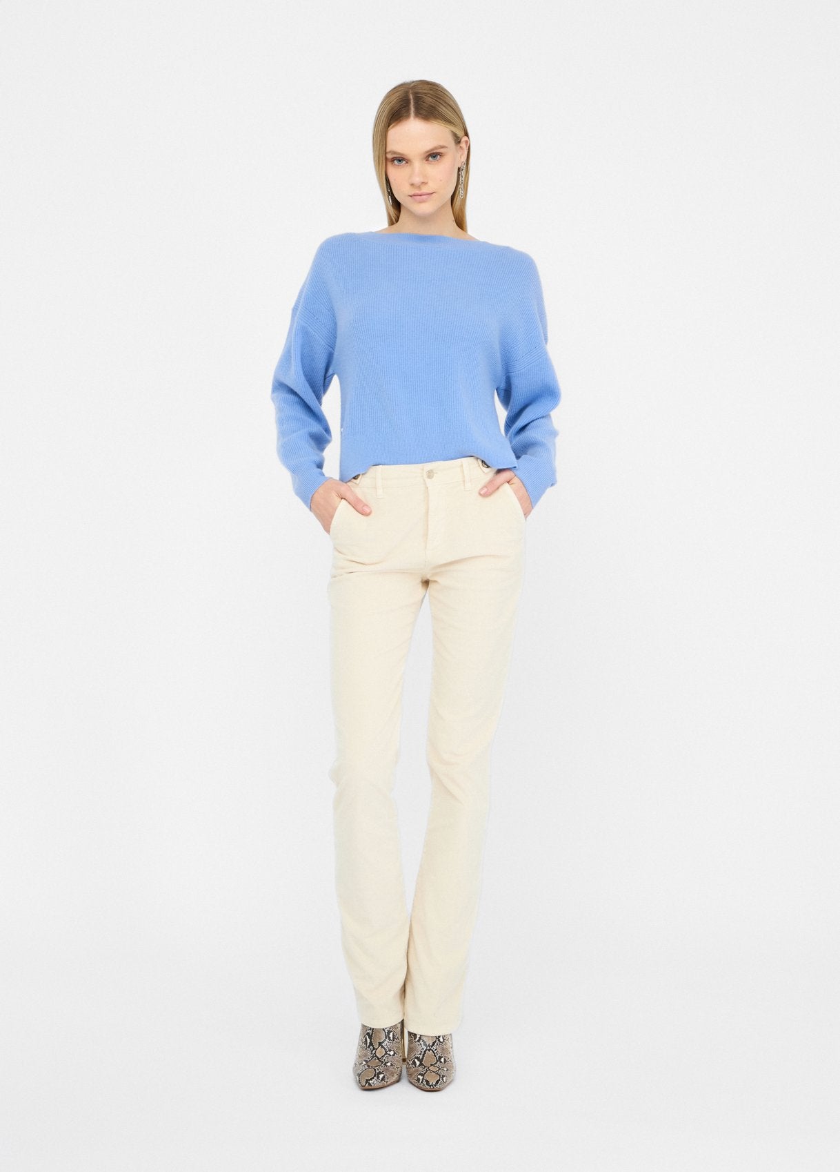 Liu Jo Pantalone Bootcut In Velluto Beige