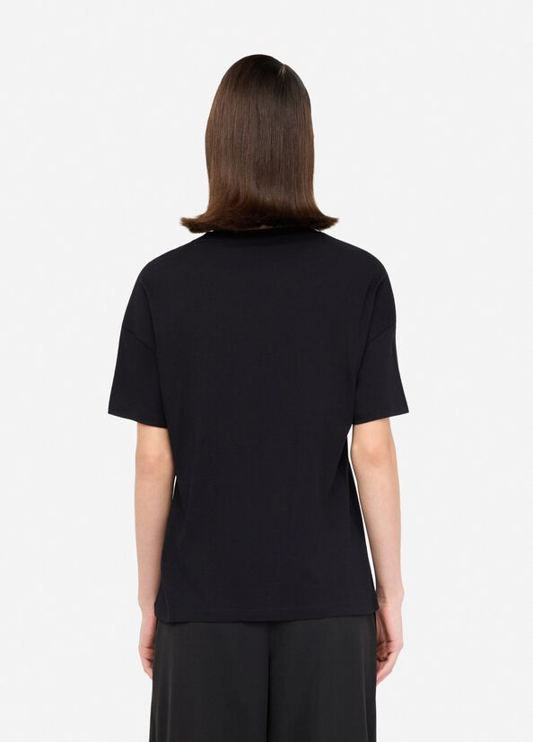 Liu Jo T-shirt Con Orso E Strass Nero