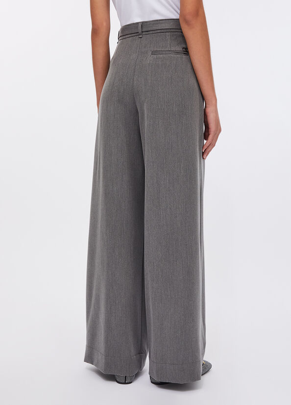 Liu Jo Pantalone Palazzo Con Cintura Grigio