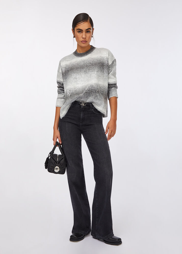 Liu Jo Grey Sequin Sweater 