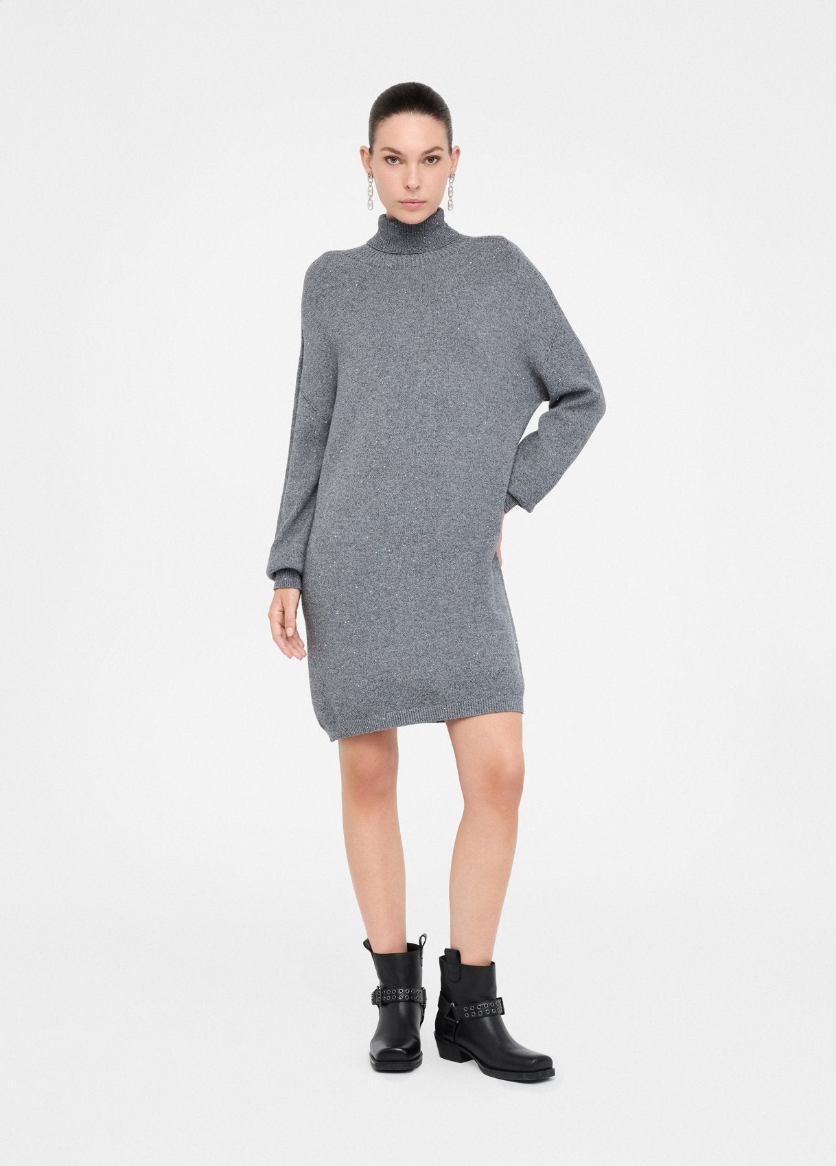 Liu Jo Abito In Maglia Con Micro Paillettes Grigio