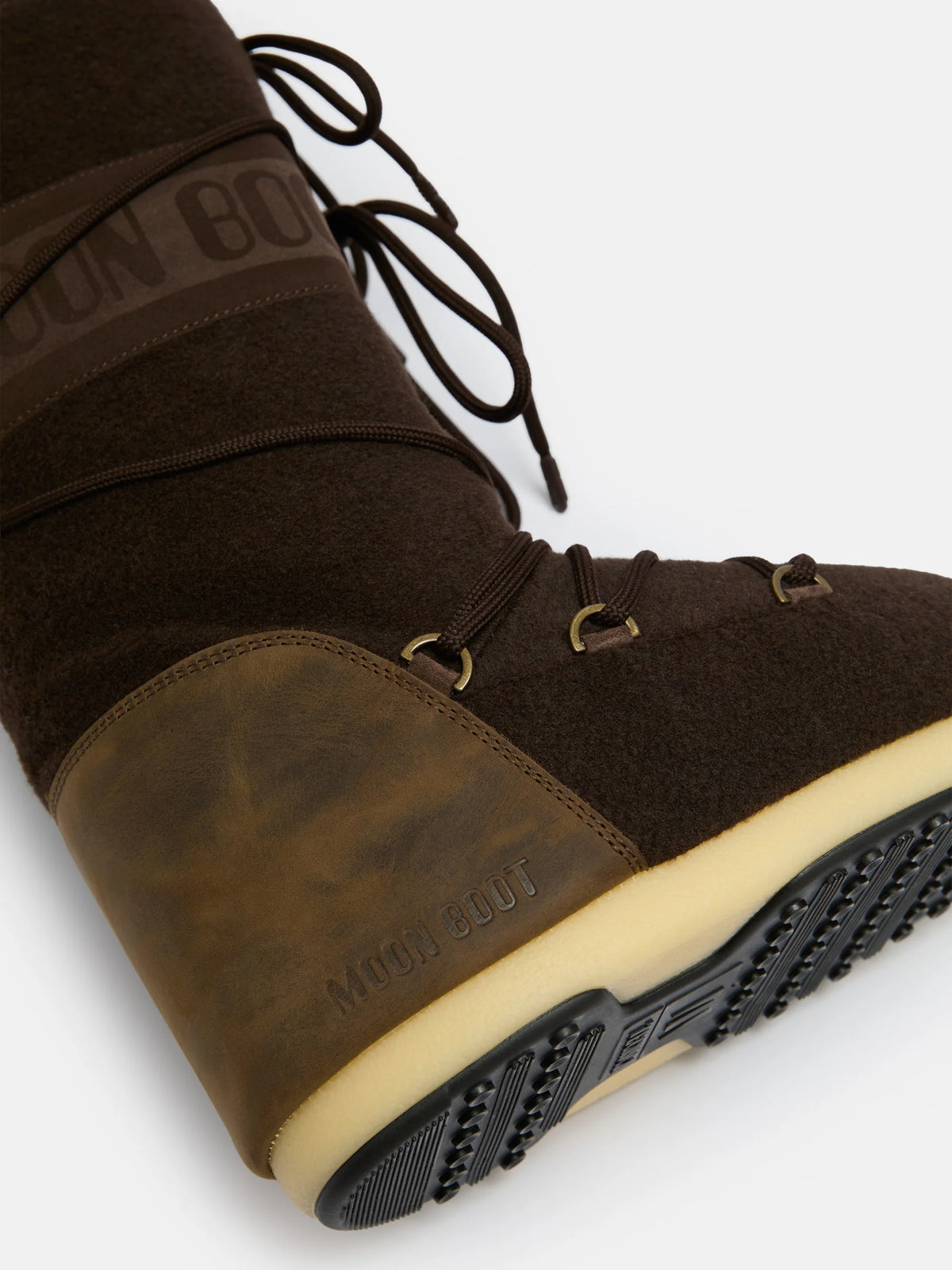 Moon Boot Icon Feltro E Nabuk Marrone Scuro