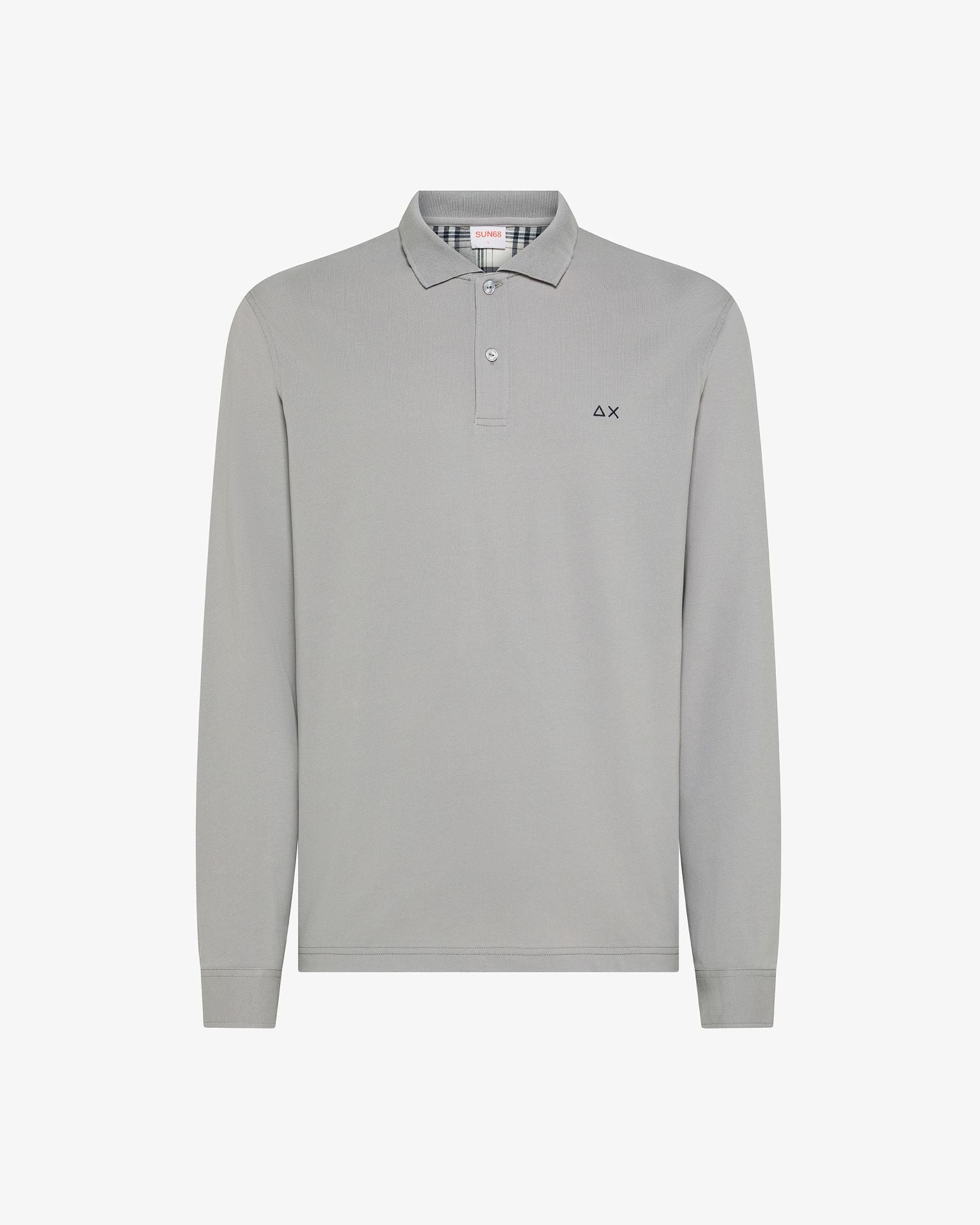 A45108_34_Sun68_Polo_In_Cotone_Con_Patch_Grigio_Medio