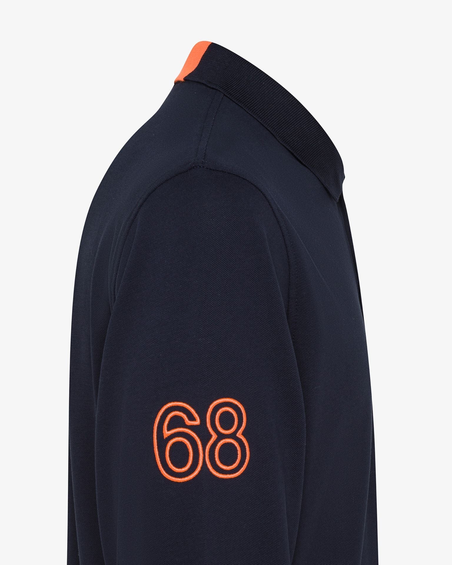 A45109_07_Sun68_Polo_In_Cotone_Con_Logo_Fluo_Navy_Blue-2