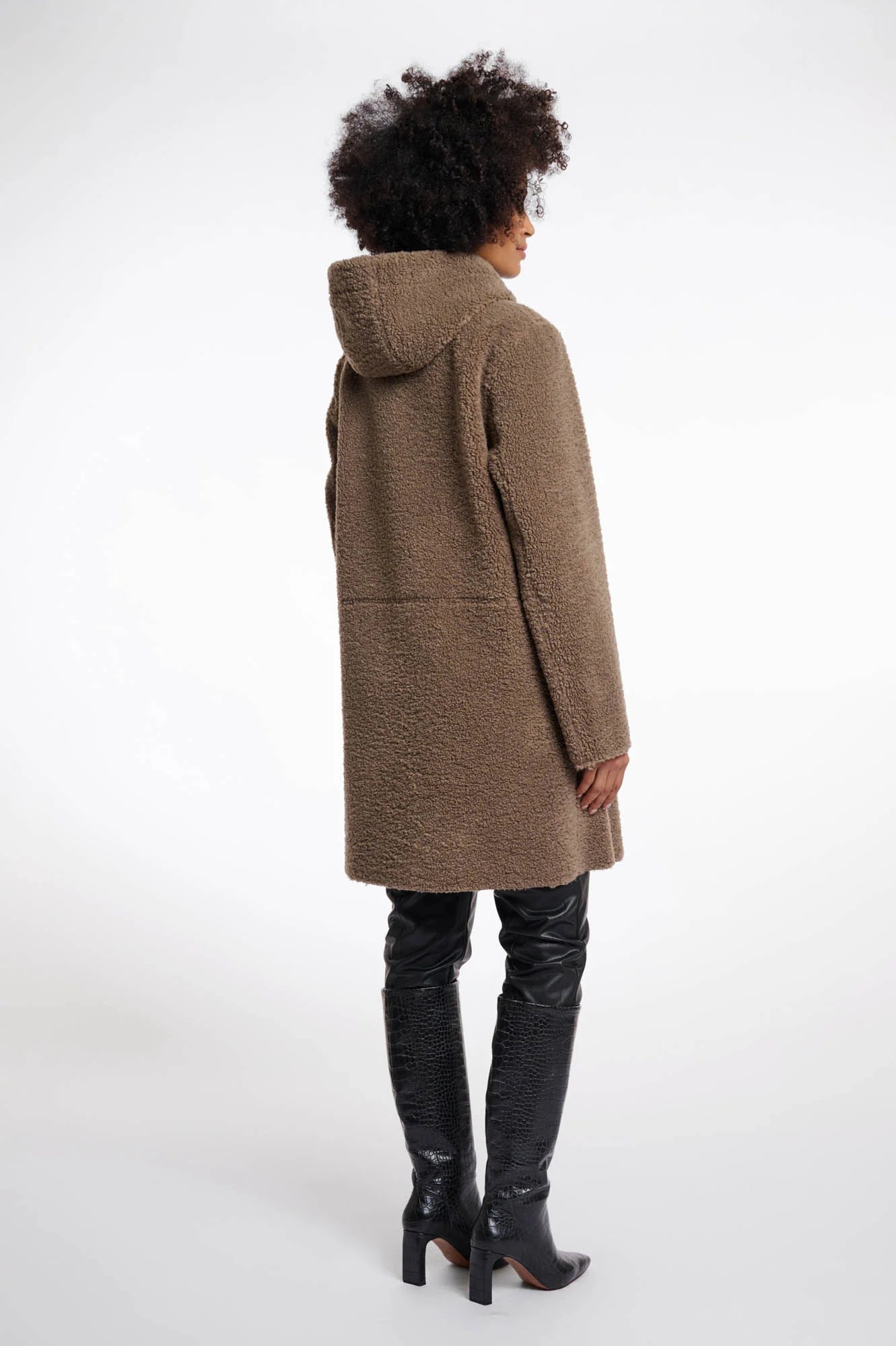Rino &amp; Pelle Alina Reversible Hooded Coat Toffee