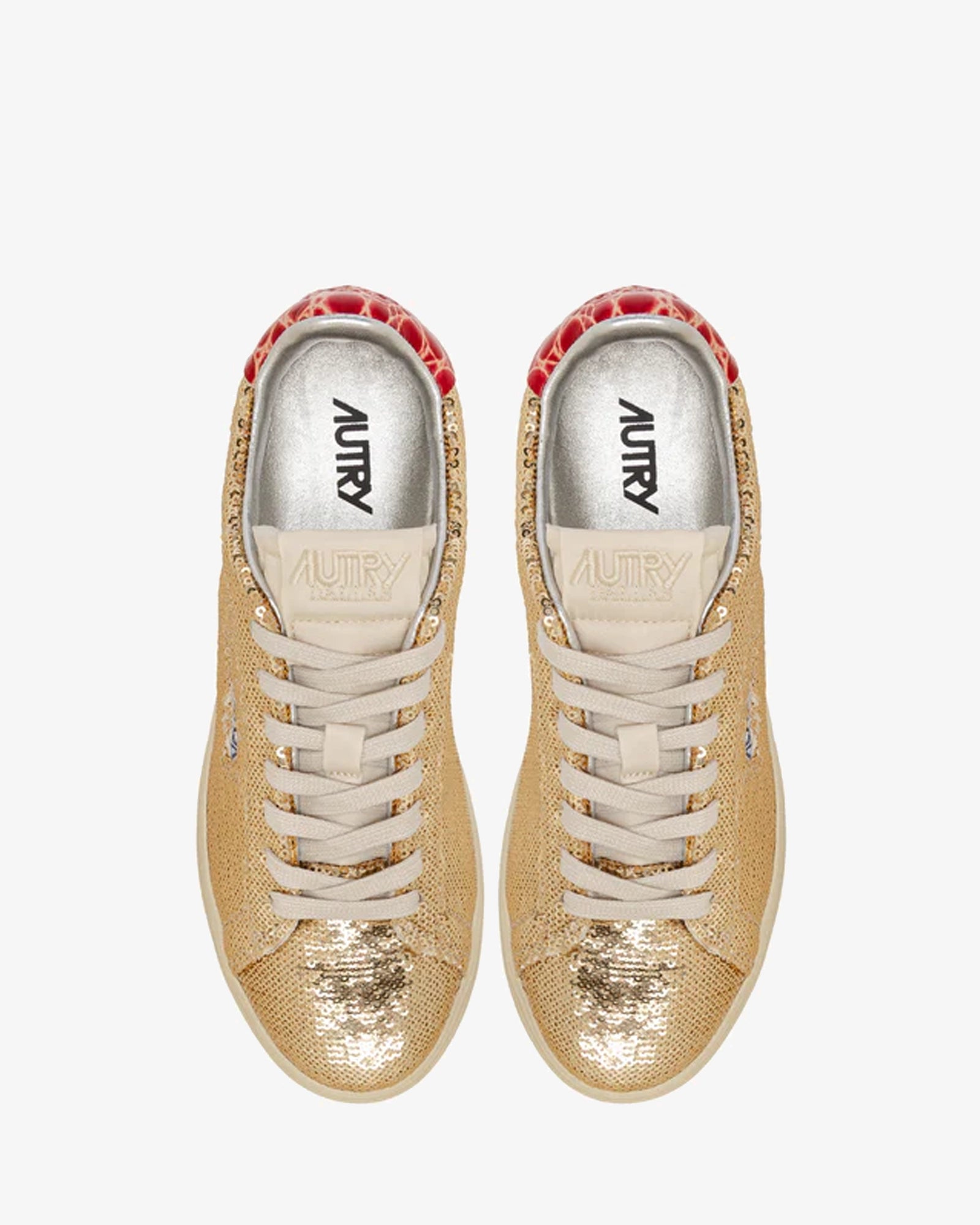 Autry Sneakers Dallas Low Paillettes Cro Platinum Red