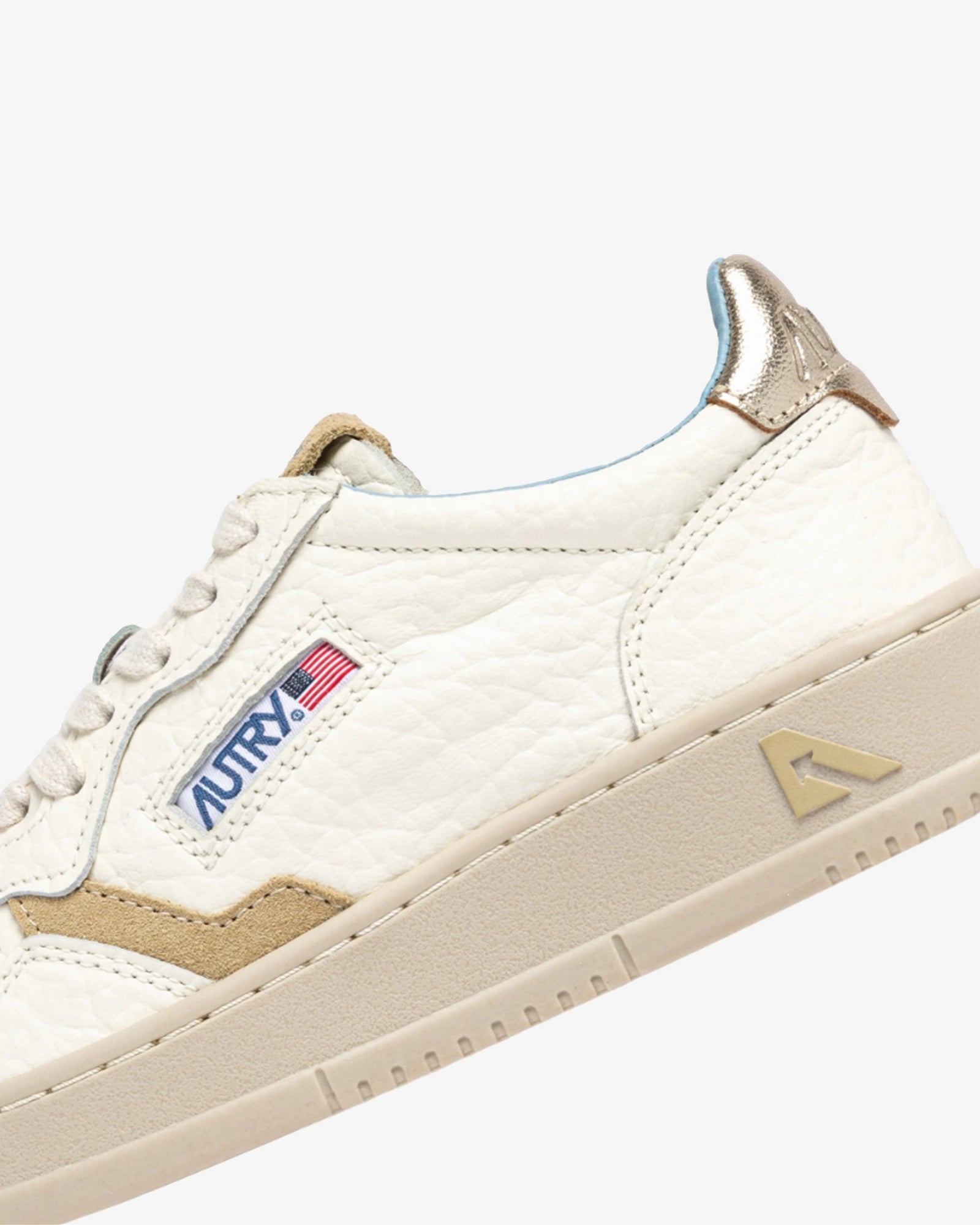 Autry Sneakers Medalist Low In Pelle Platino E Sponge