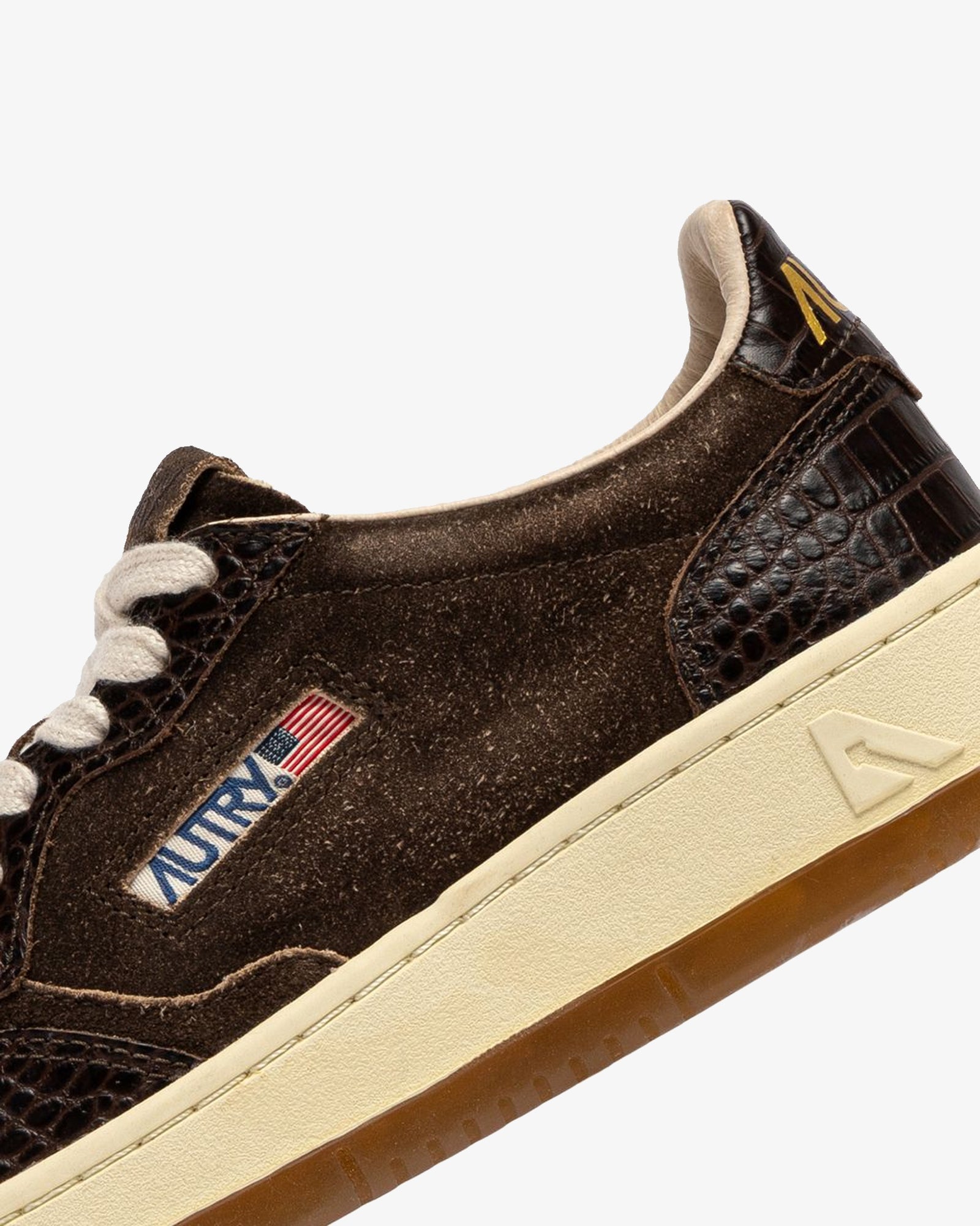 Autry Sneakers Medalist Low In Suede E Pelle Mustang E Marrone