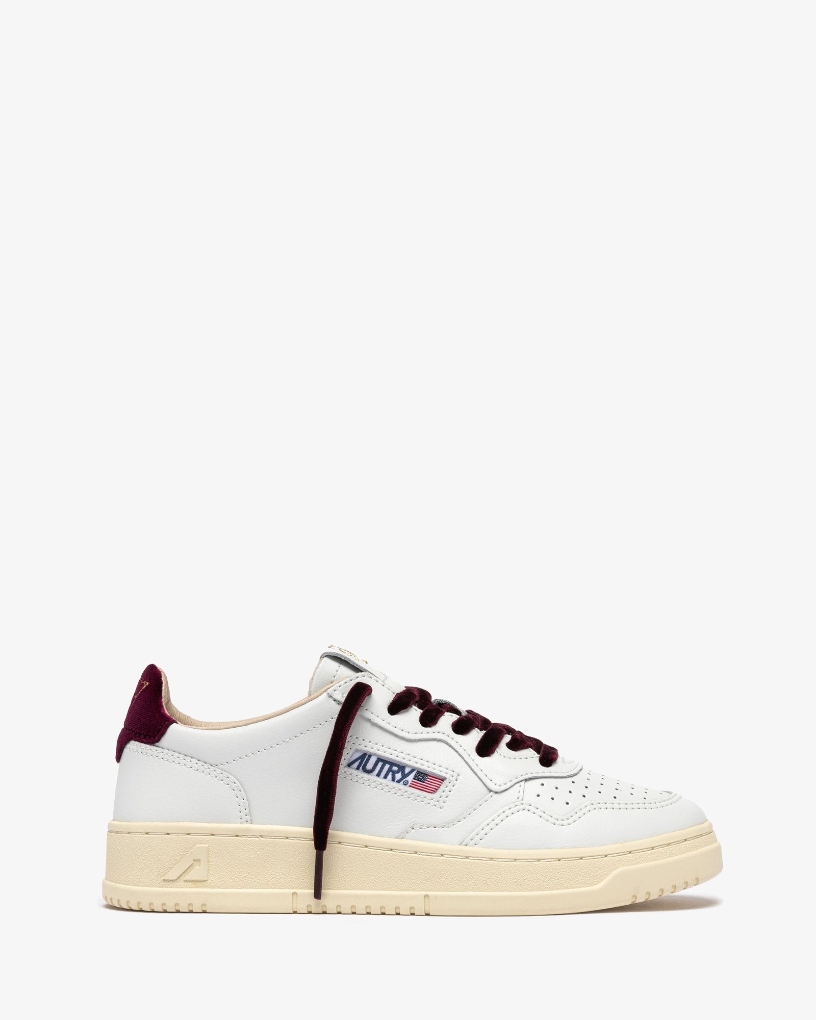 Autry-Sneakers-Medalist-Low-AULW-VZ01-pelle-bianca-velluto-bordeaux-1