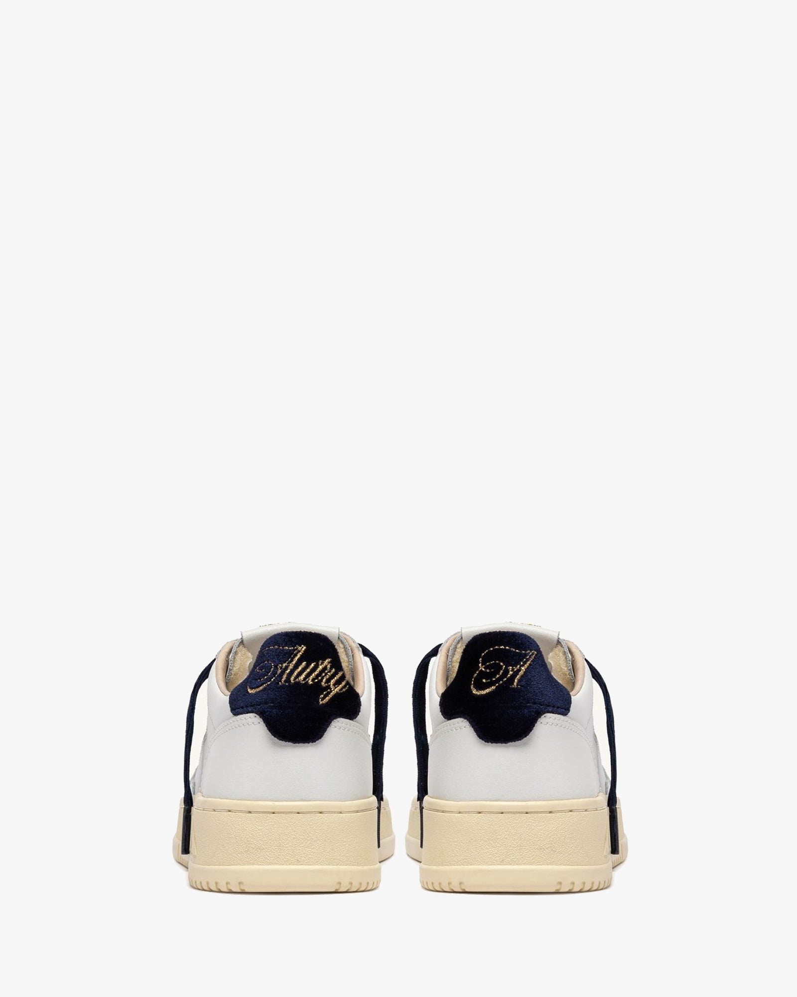 Autry Sneakers Medalist Low In Pelle Bianca E Velluto Space Blu