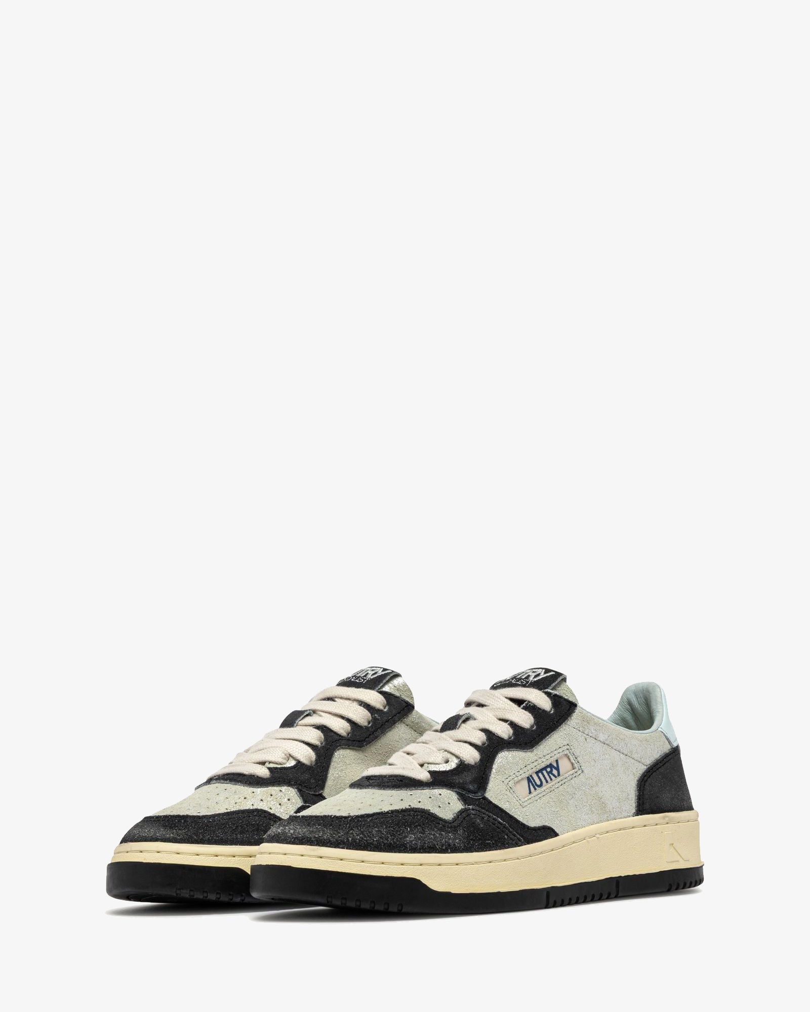 Autry Sneakers Medalist Low In Suede Argento E Black