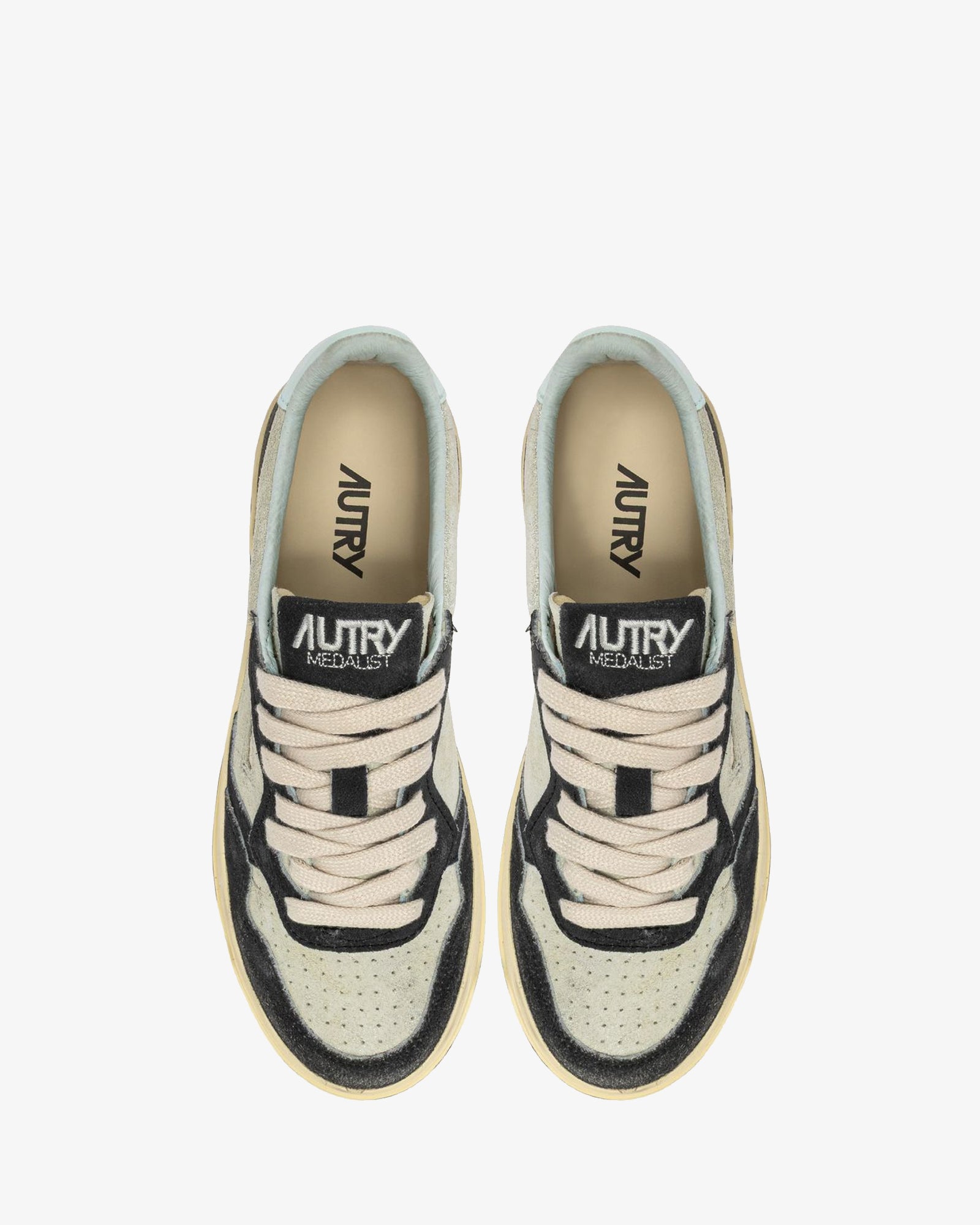 Autry Sneakers Medalist Low In Suede Argento E Black