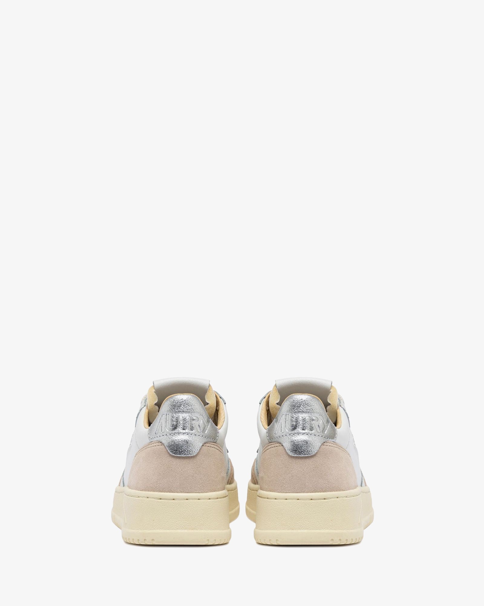 Autry-Sneakers-Medalist-Low-In-pelle-bianca-argento-suede-beige-AULWLS74-3