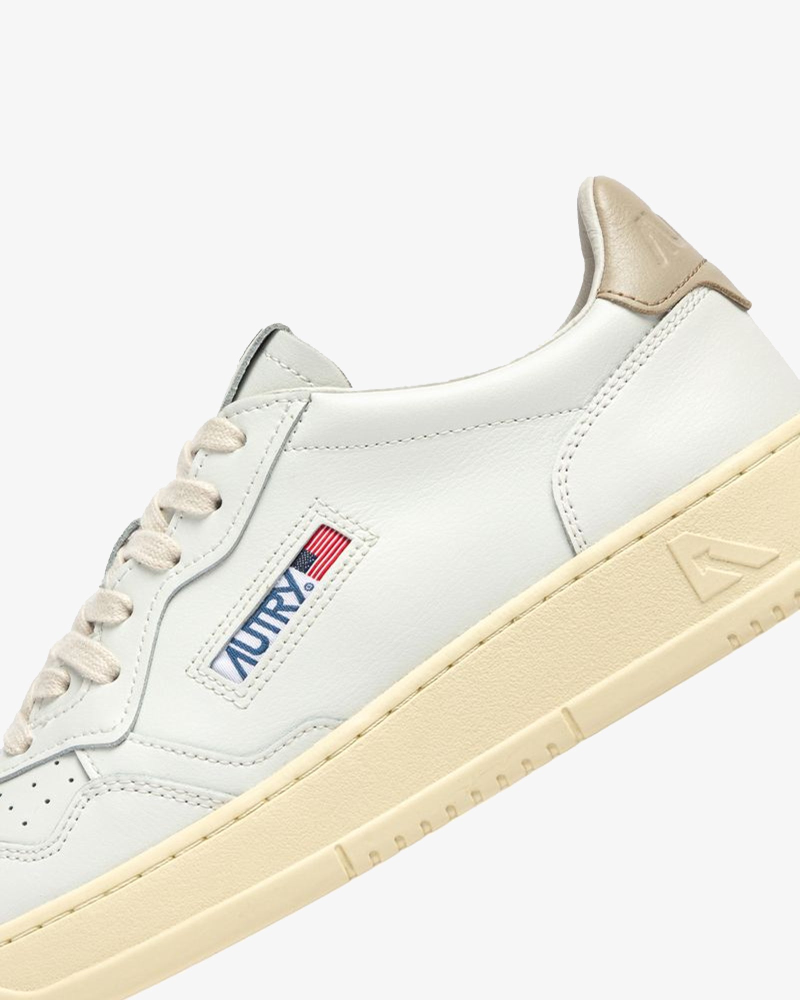 Autry Sneakers Medalist Low In Pelle Bianca E Feather Gray