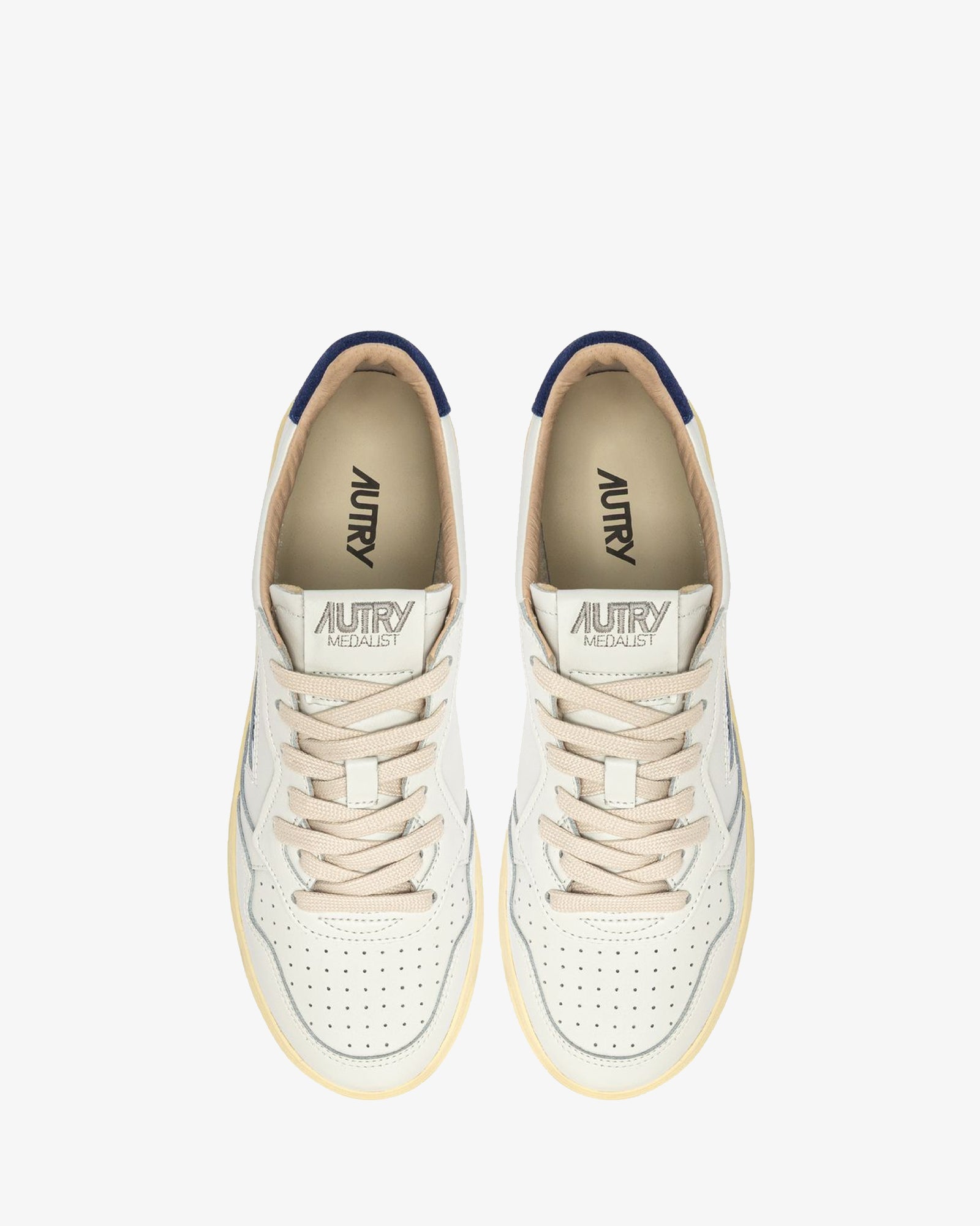Autry Sneakers Medalist Low In Pelle Bianca E Suede Deep Depths
