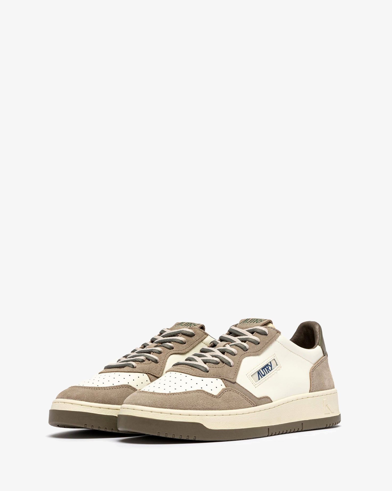 Autry Sneakers Medalist Low In Pelle E Suede Covert Green E Licorice