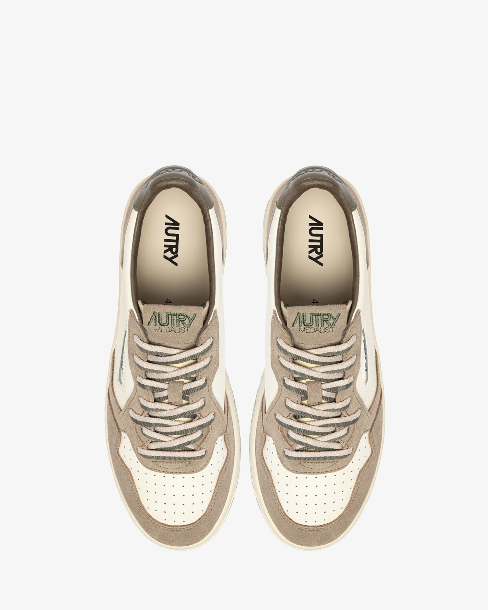Autry Sneakers Medalist Low In Pelle E Suede Covert Green E Licorice