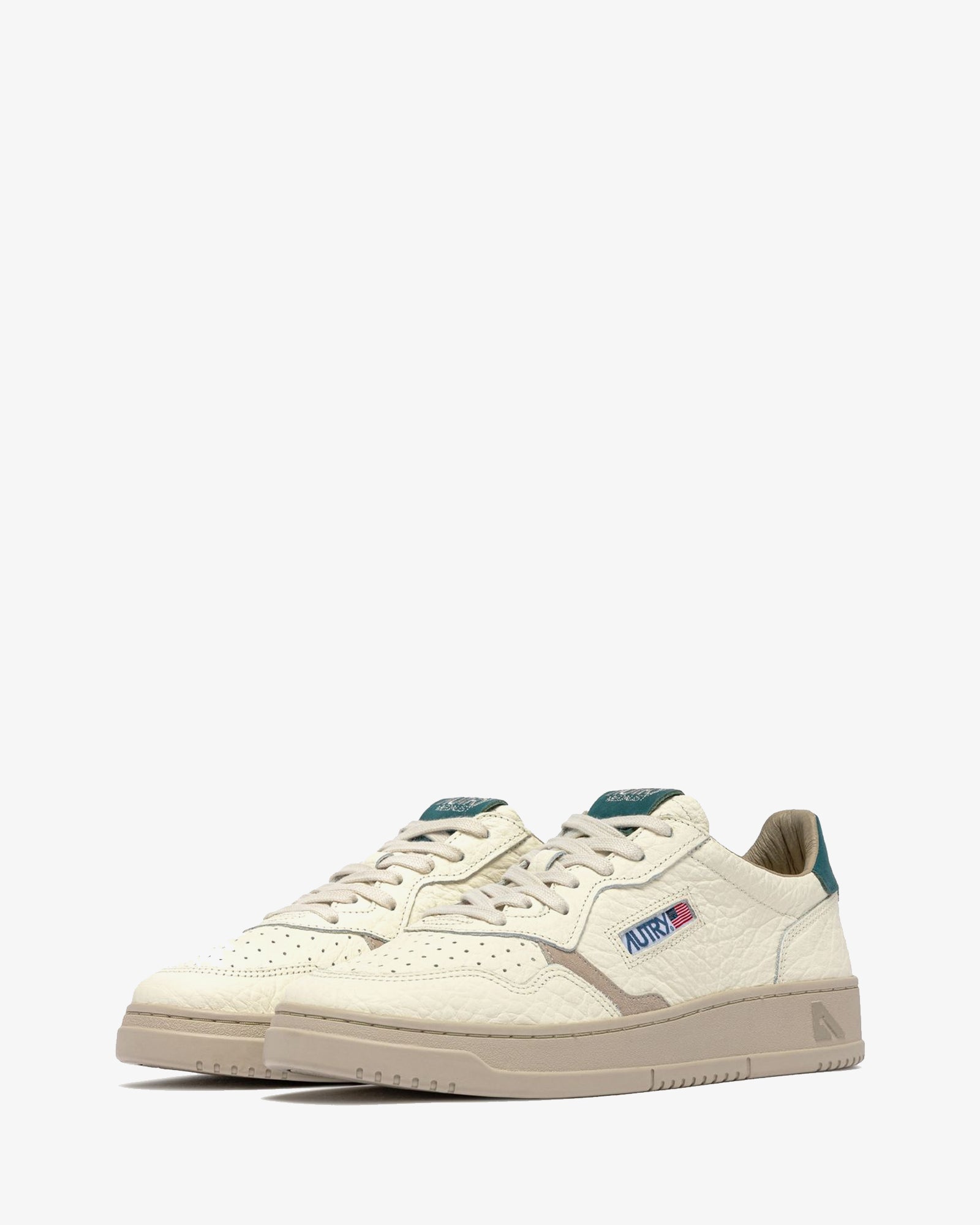 Autry Sneakers Medalist Low In Pelle Feather Gray E Dark Sea