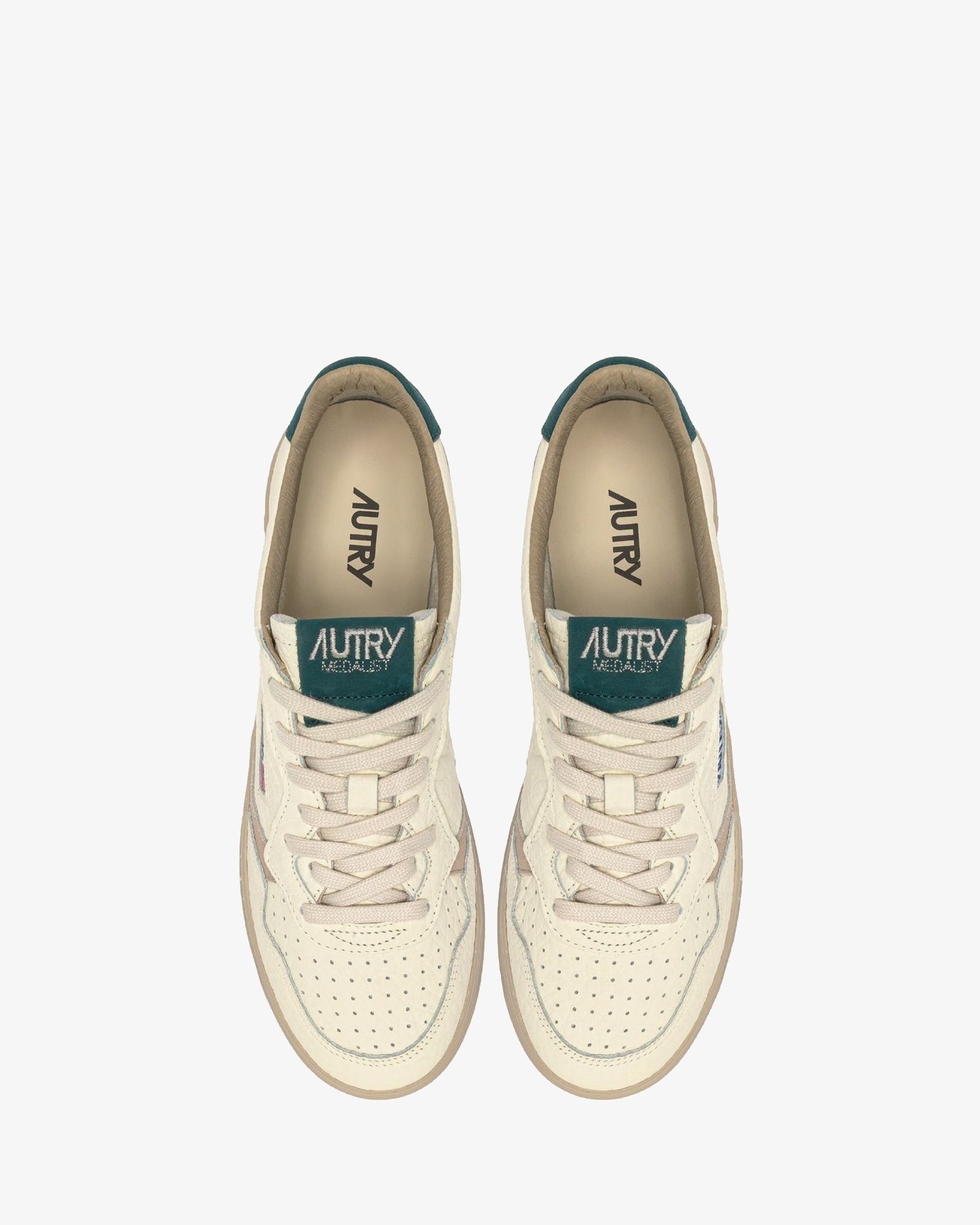 Autry Sneakers Medalist Low In Pelle Feather Gray E Dark Sea