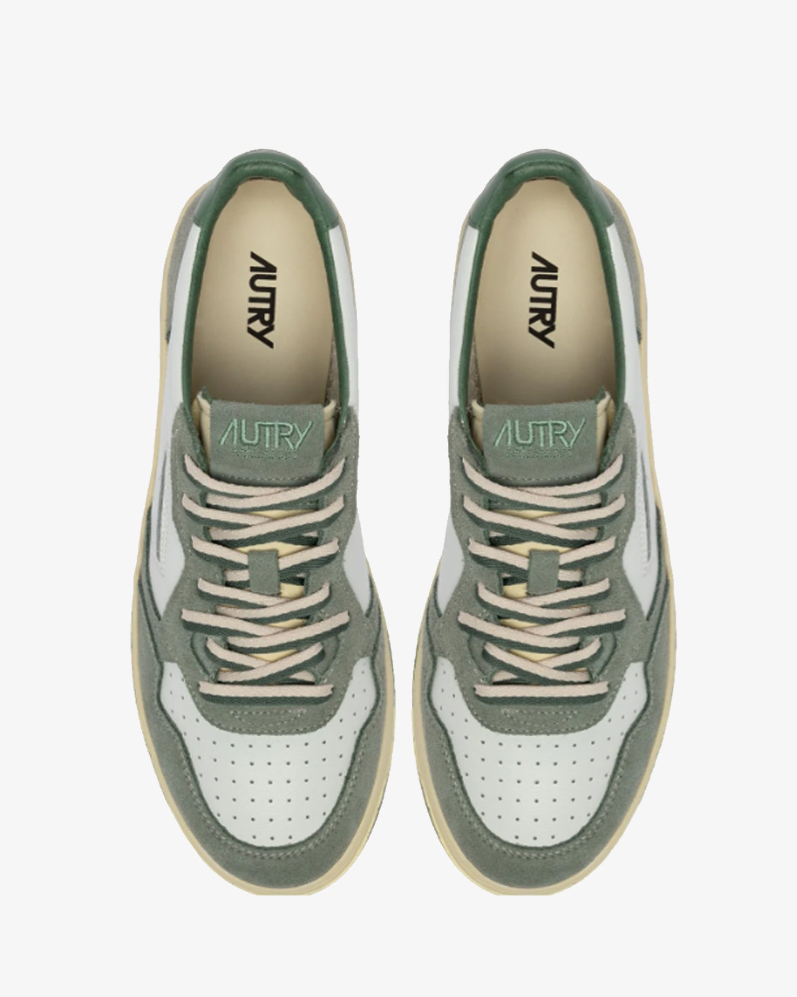 Autry Sneakers Medalist Low In Suede E Pelle Military E Sea Spray