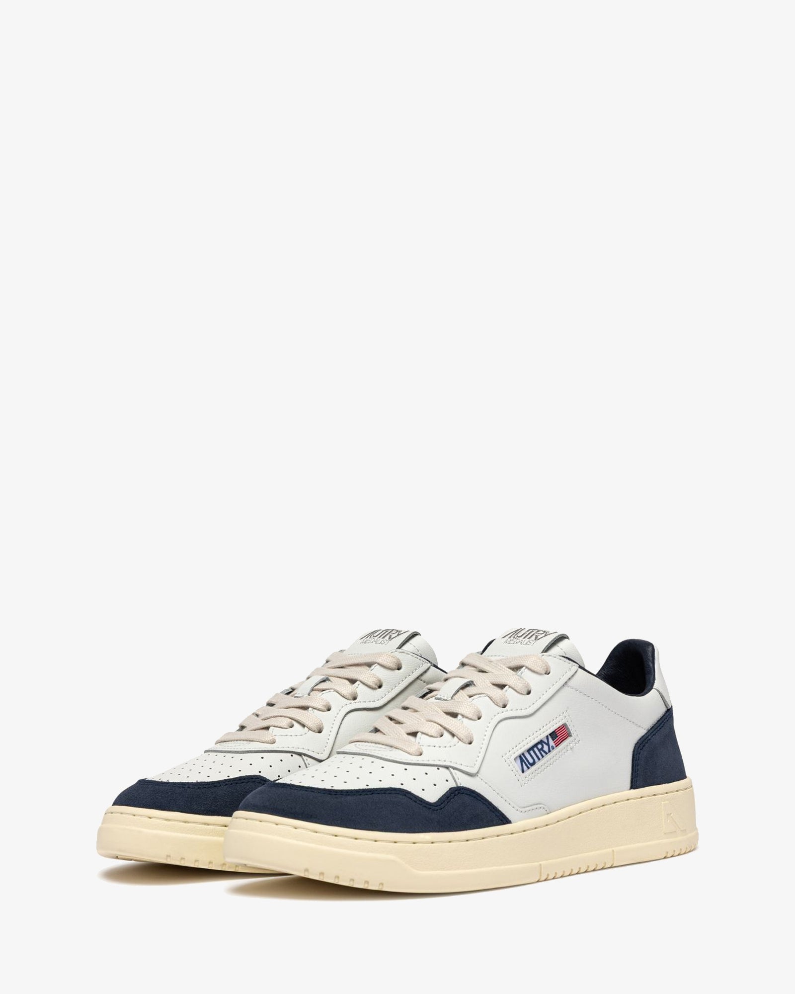 Autry Sneakers Medalist Low In Pelle Bianca E Suede Denim