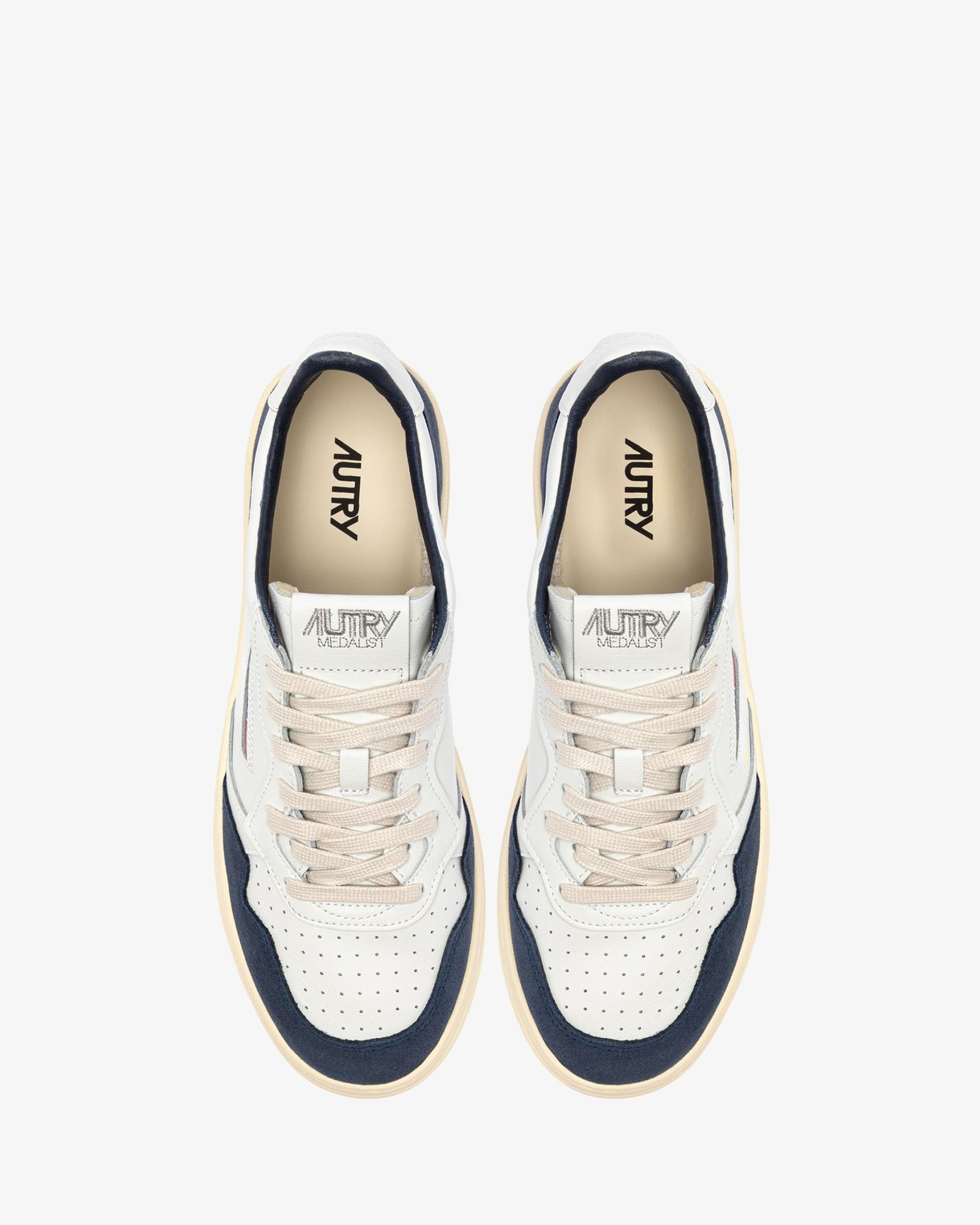 Autry Sneakers Medalist Low In Pelle Bianca E Suede Denim