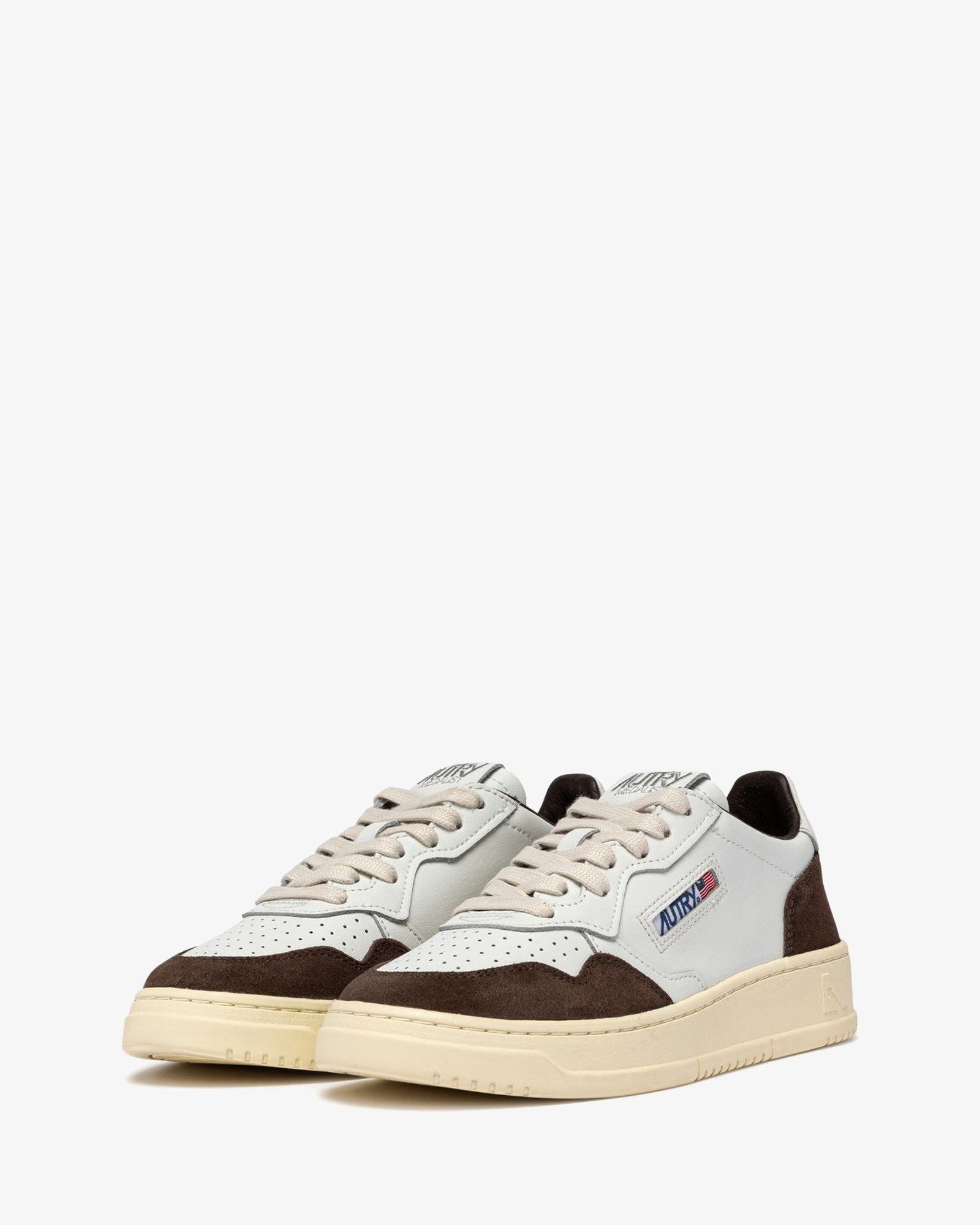 Autry Sneakers Medalist Low In Pelle Bianca E Suede Mogano M