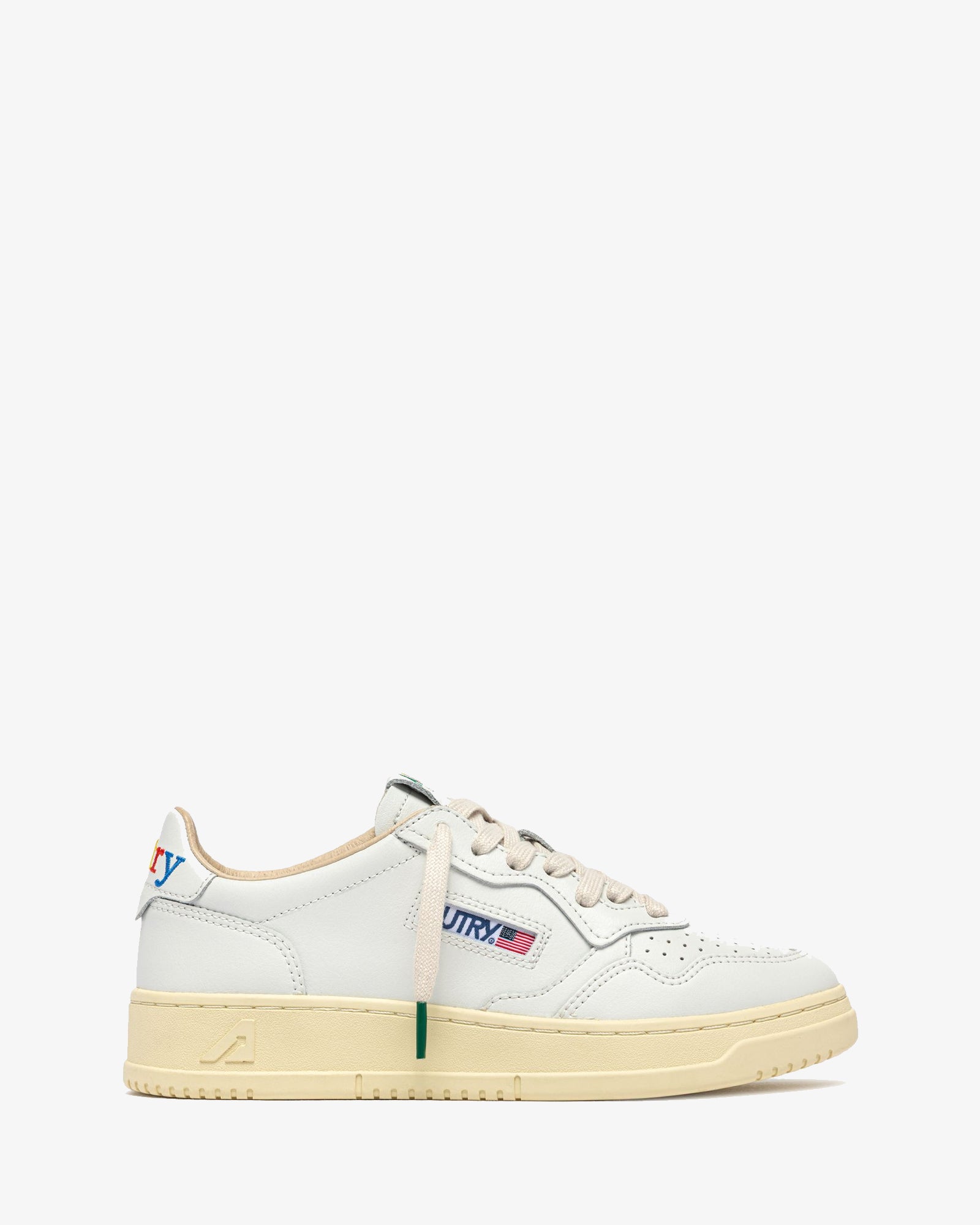 Autry Sneakers Medalist Low In Pelle Bianca Logo Colorato