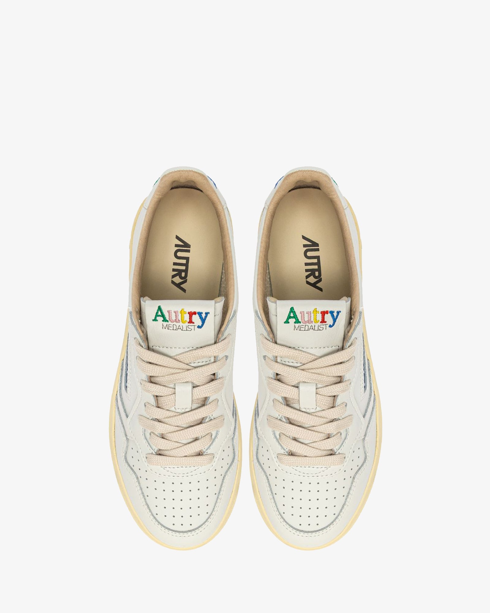 Autry Sneakers Medalist Low In Pelle Bianca Logo Colorato