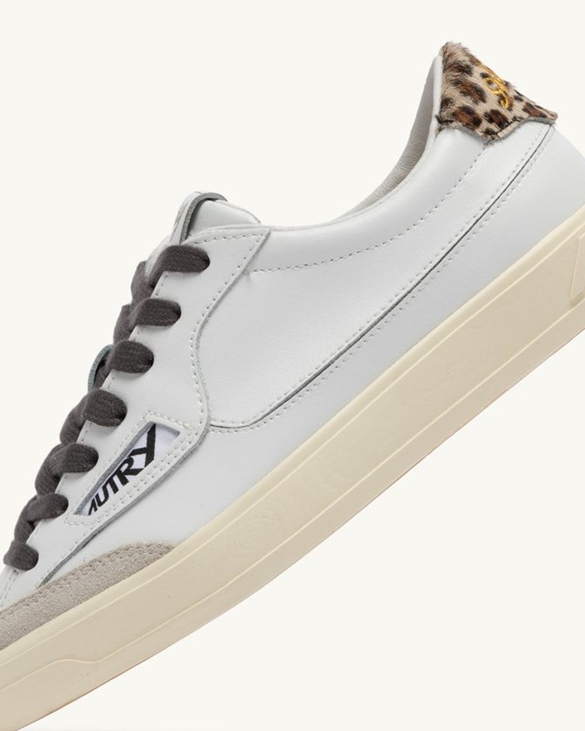 Autry Sneakers Windscape Low In Pelle Bianca E Leopard Print