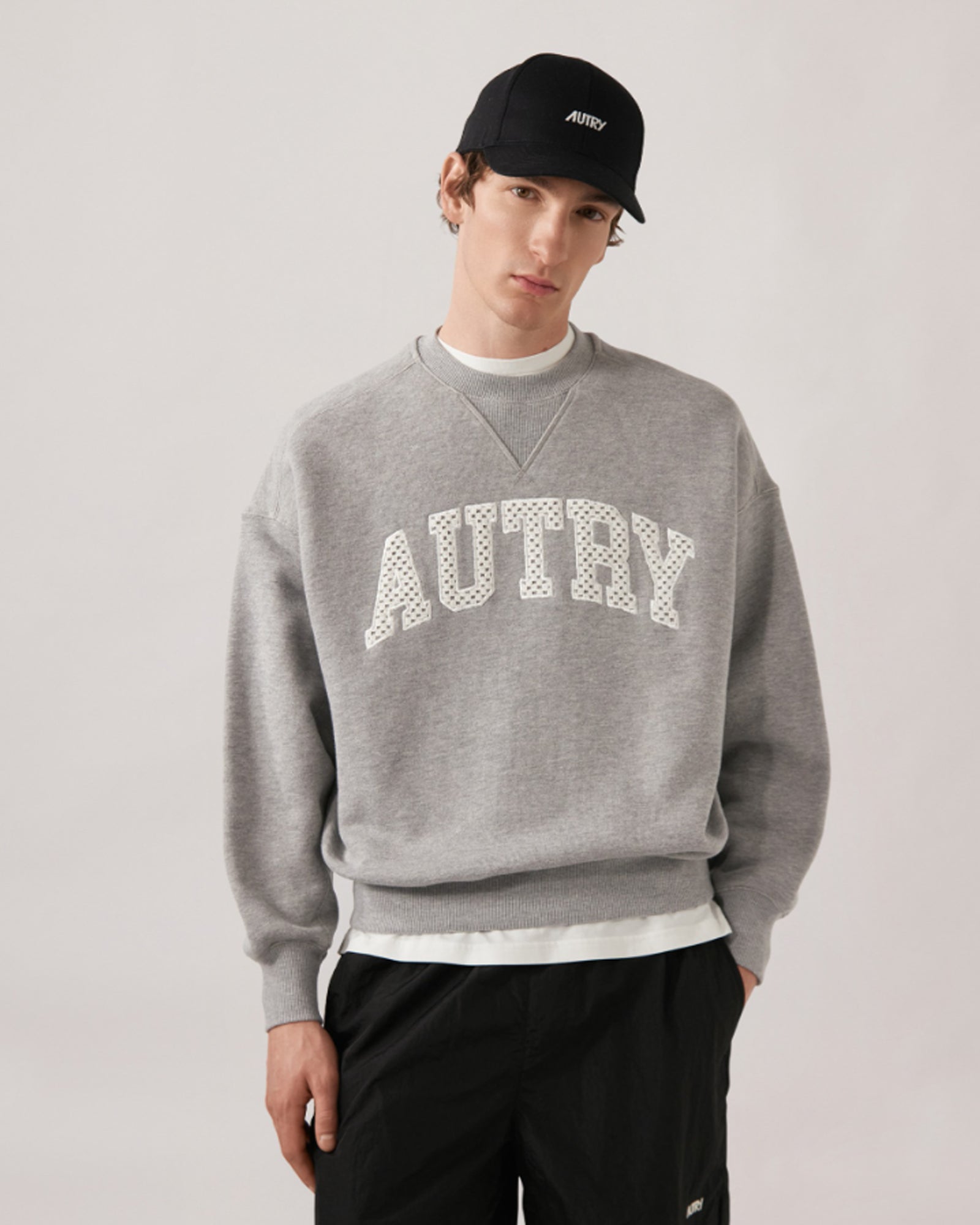 Autry-felpa-college-unisex-SWPX-036D-grigio-melange-3