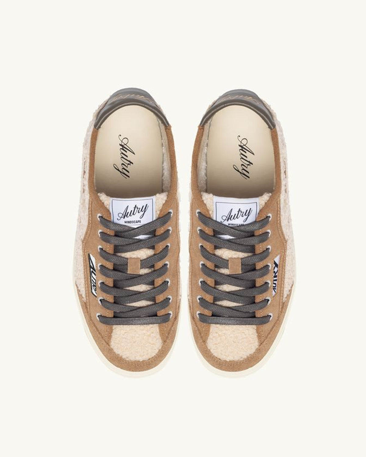 Autry Sneakers Windscape Low In Bouclé Natural E CIgar