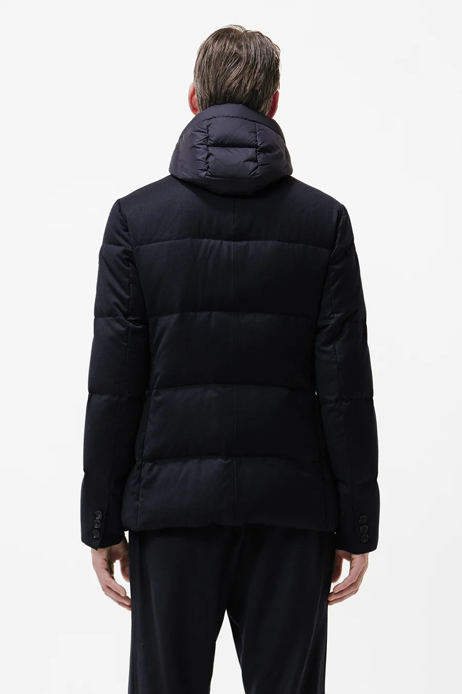 Duno Bjorn Technical Wool Quilted Jacket Navy